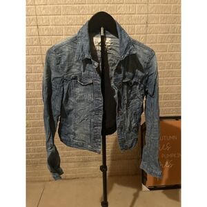 American Rag Denim‎ Jacket Blue Cotton Spandex Medium Wash Casual Outerwear